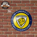 plaque peugeot logo émaillée enseigne rétro garage