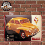 plaque 4cv renault bombée en relief