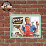 plaque vintage tôle diner is ready
