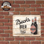plaque vintage bière becks nostalgic art