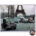 plaque renault 4cv tour eiffel rétro