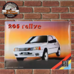 plaque tôle peugeot 205 rallye en relief