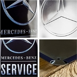 plaque métal rétro mercedes benz service