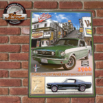 plaque métal vintage ford mustang fastback