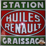 plaque émaillée renault huiles graissage