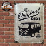 plaque tôle vintage vw combi original