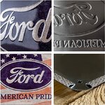 plaque métal en relief ford logo american pride