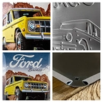 plaque métal en relief ford bronco 30x40 cm