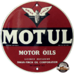 plaque émaillée motul motor oil logo vintage