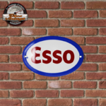plaque publicitaire émaillée logo Esso