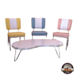 ensemble chaises et table basse vintage diner américian formica
