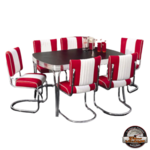 ensemble rétro sky formica de diner américain chromé