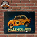 plaque tôle fiat 500 vintage rallye 1976