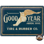 plaque métal en relief goodyear tire & rubber nostalgic art 20x30
