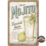 plaque métal relief classic cocktail mojito 20x30