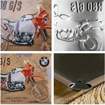 plaque métal en relief bmw moto r80 gs nostalgic art 15x20