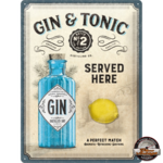 plaque en relief gin tonic édition limitée nostalgic art 15x20