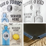 plaque métal relief gin tonic nostalgic art 15x20 cm