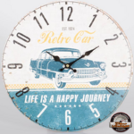 horloge murale rétro car voitures vintages