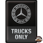plaque métal relief mercedes benz trucks nostalgic art 30x40 cm
