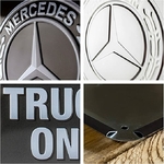 plaque métal en relief mercedes benz trucks only 30x40 cm