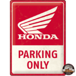 plaque métal relief honda parking only rétro nostalgic art 30x40 cm