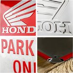 plaque métal en relief honda parking only 30x40 cm
