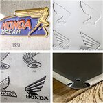 plaque métal en relief honda logo evolution 30x40 cm