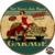 plaque vintage ronde full service garage pin-up