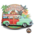 plaque tôle embossée california woodie voiture bois américaine
