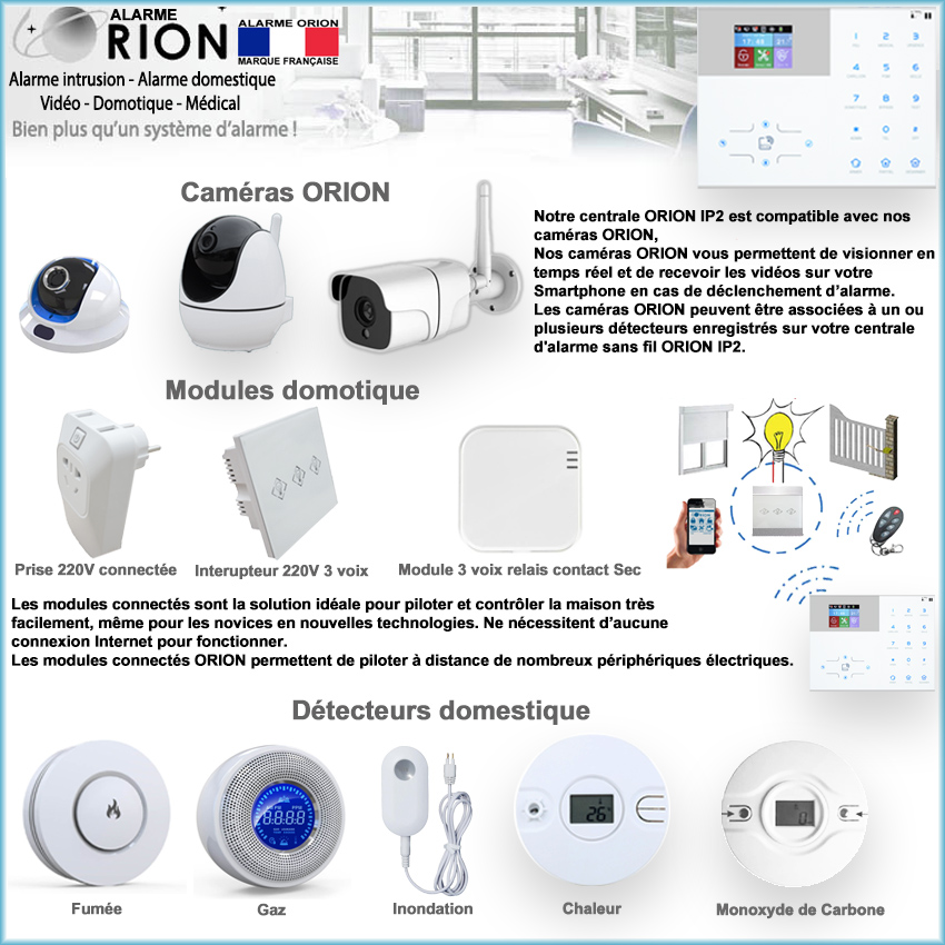 Détecteur de gaz sans fil - Détecteur domestique - Alarme Orion