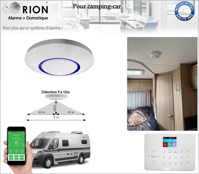 Détecteur volumétrique sans fil Infrarouge de plafond