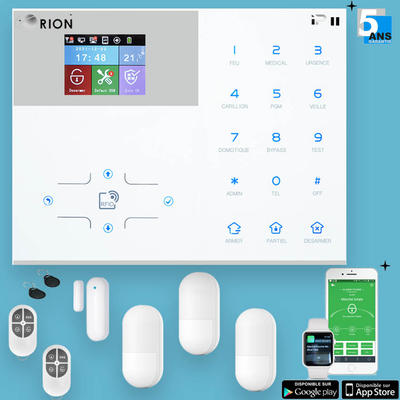 Pack Alarme Maison Sans Fil WiFi - 8/10 Zones Avec Caméras, 90 DB, Neuf