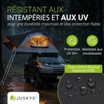 Juskys Lago ouverte et éclairée de nuit sur un pick-up, détail du tissu Oxford 420D