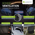 Fenêtres, moustiquaires et sacs à chaussures de la tente de toit Juskys Lago