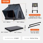Dimensions de la tente VEVOR : 263 x 146 x 129 cm ouverte, 70,2 kg