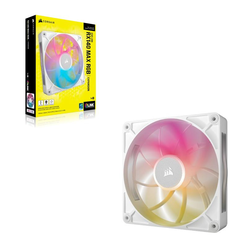 corsair-kit-de-demarrage-ventilateurs-icue-link-rx140-rgb-max-white-single-fan