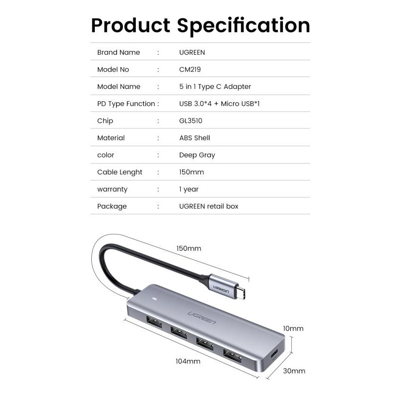 ugreen-hub-4-port-usb30-avec-port-alimentation