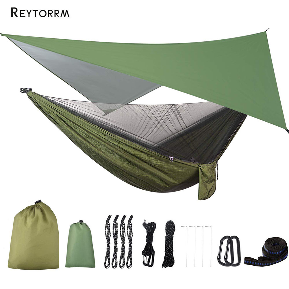 Hamac-de-Camping-avec-b-che-de-mouche-de-pluie-et-moustiquaire-sangles-d-arbre-de