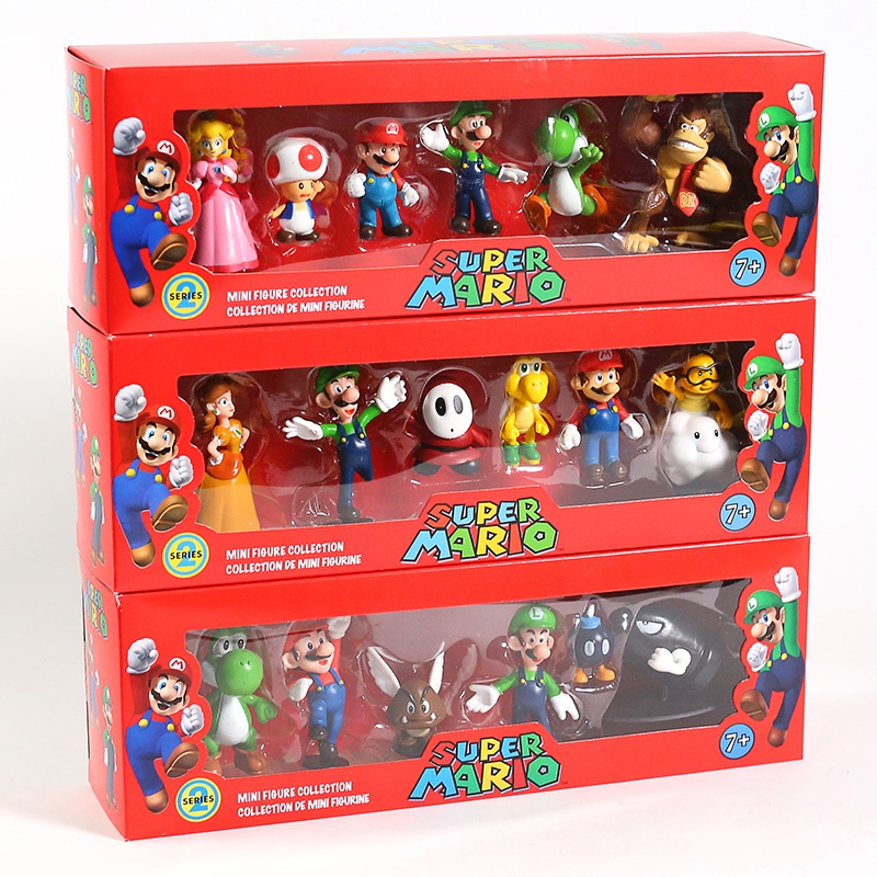 Figurines-Super-Mario-Bros-en-PVC-6-pi-ces-lot-3-7cm-jouets-d-action-Luigi
