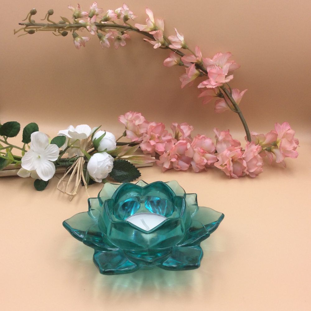 Bougeoir en résine époxy fleur de lotus