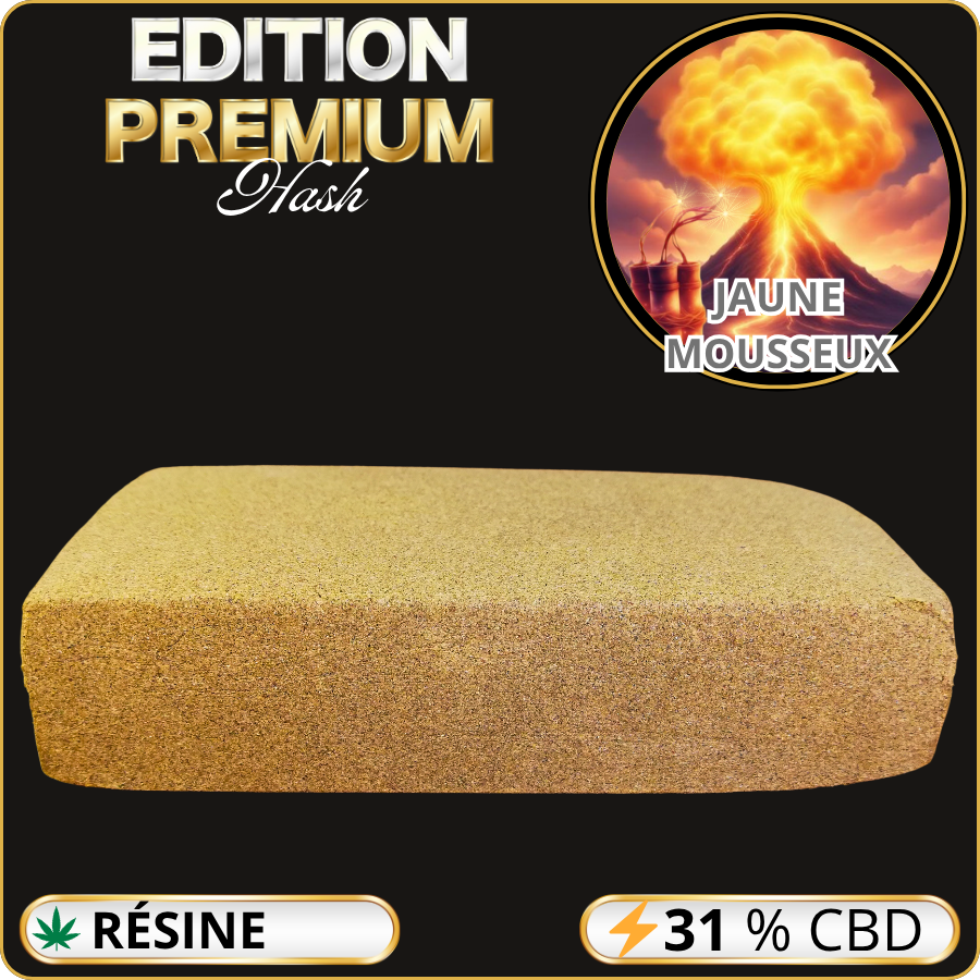 jaune mousseux résine cbd
