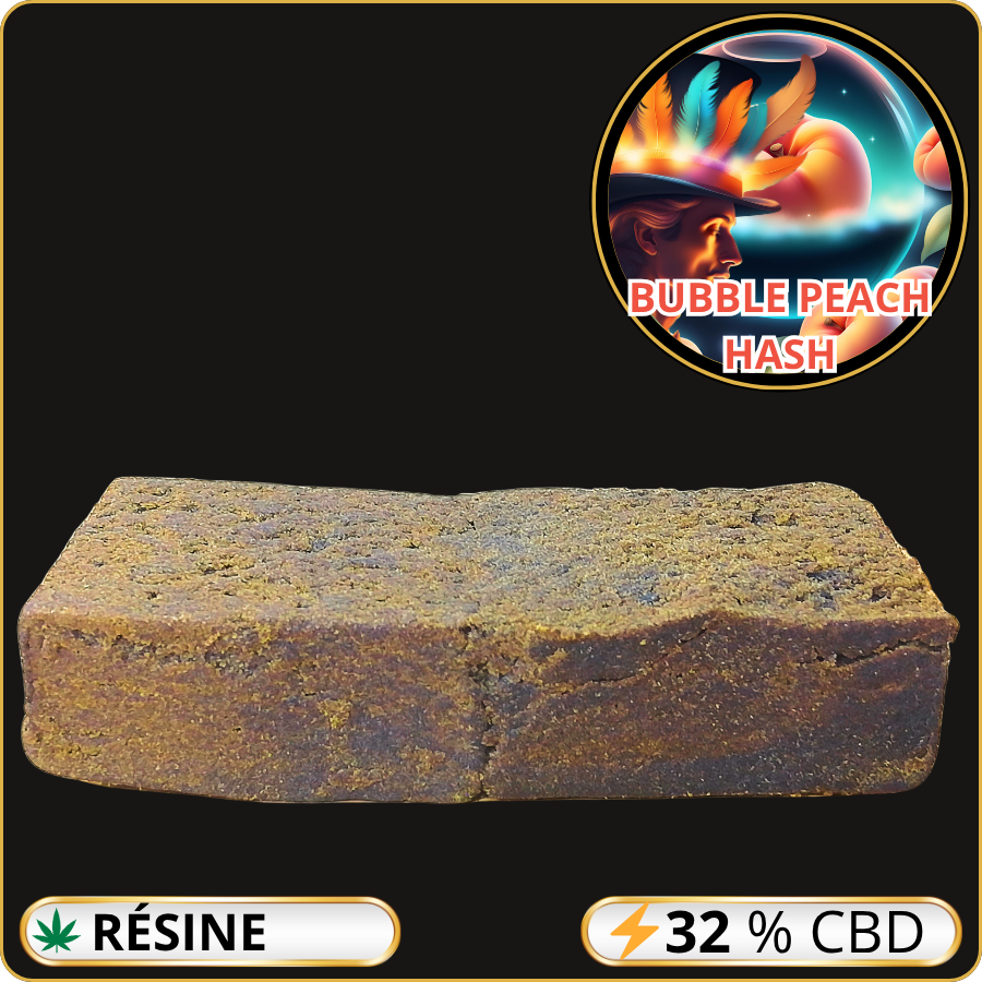 bubble peach hash résine cbd