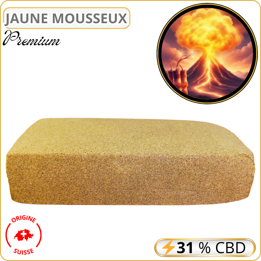 jaune mousseux cbd - résine cbd pas cher