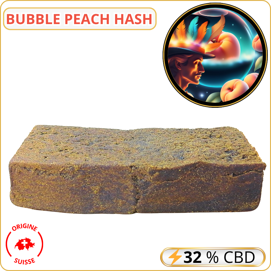 bubble peach hash cbd - résine cbd pas cher