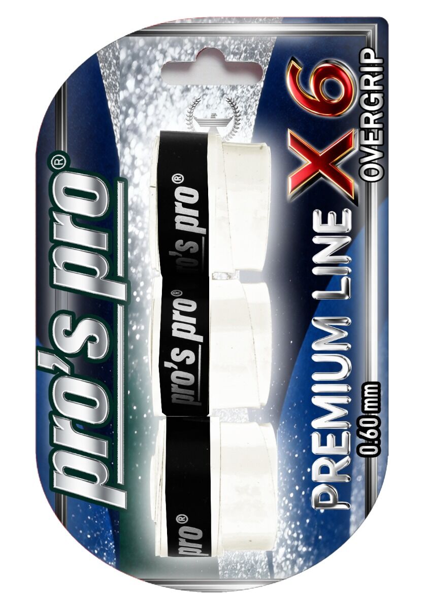 Surgrip Pro\'s Pro Premium Line X6 Blanc – Pack de 3