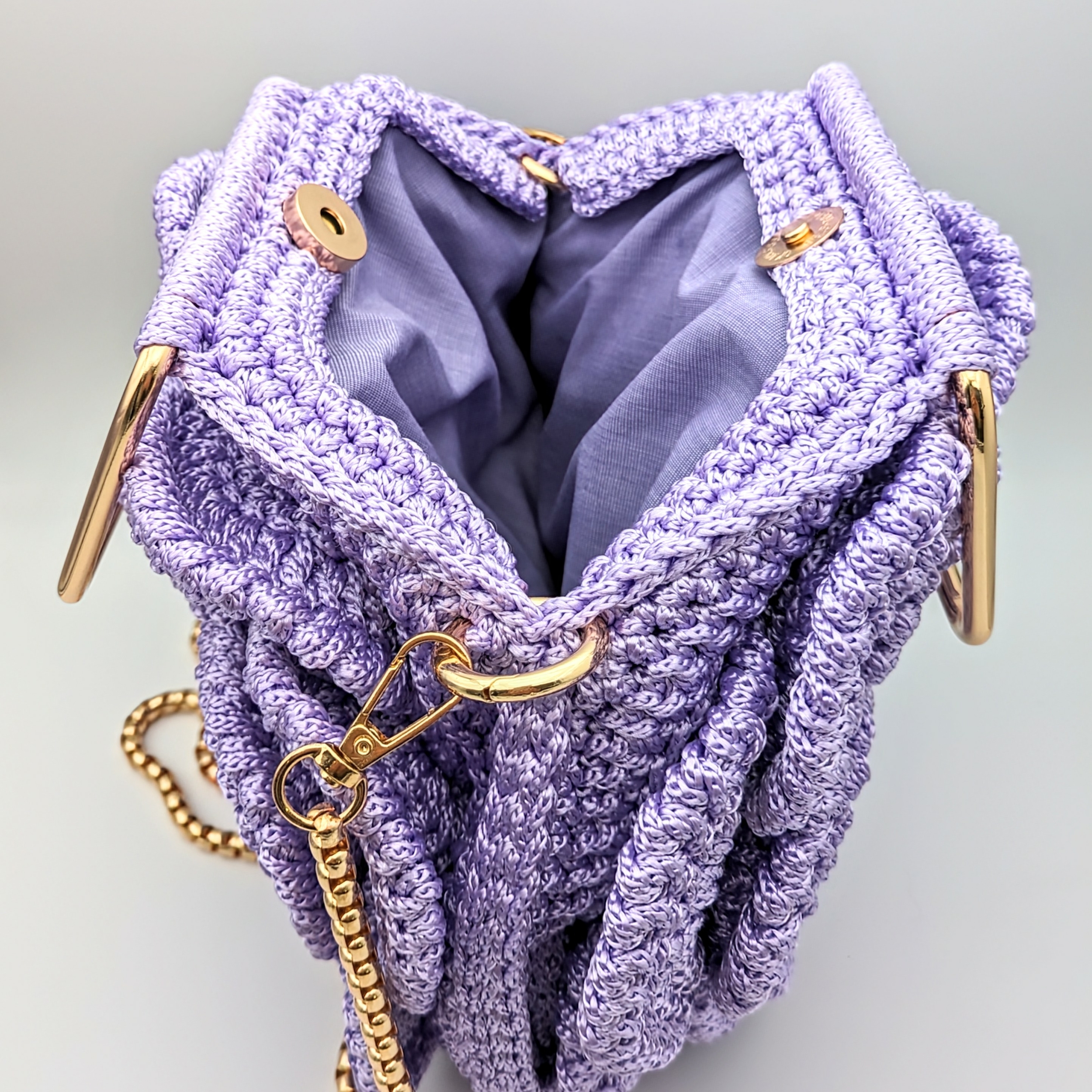 Sac crochet violet.4