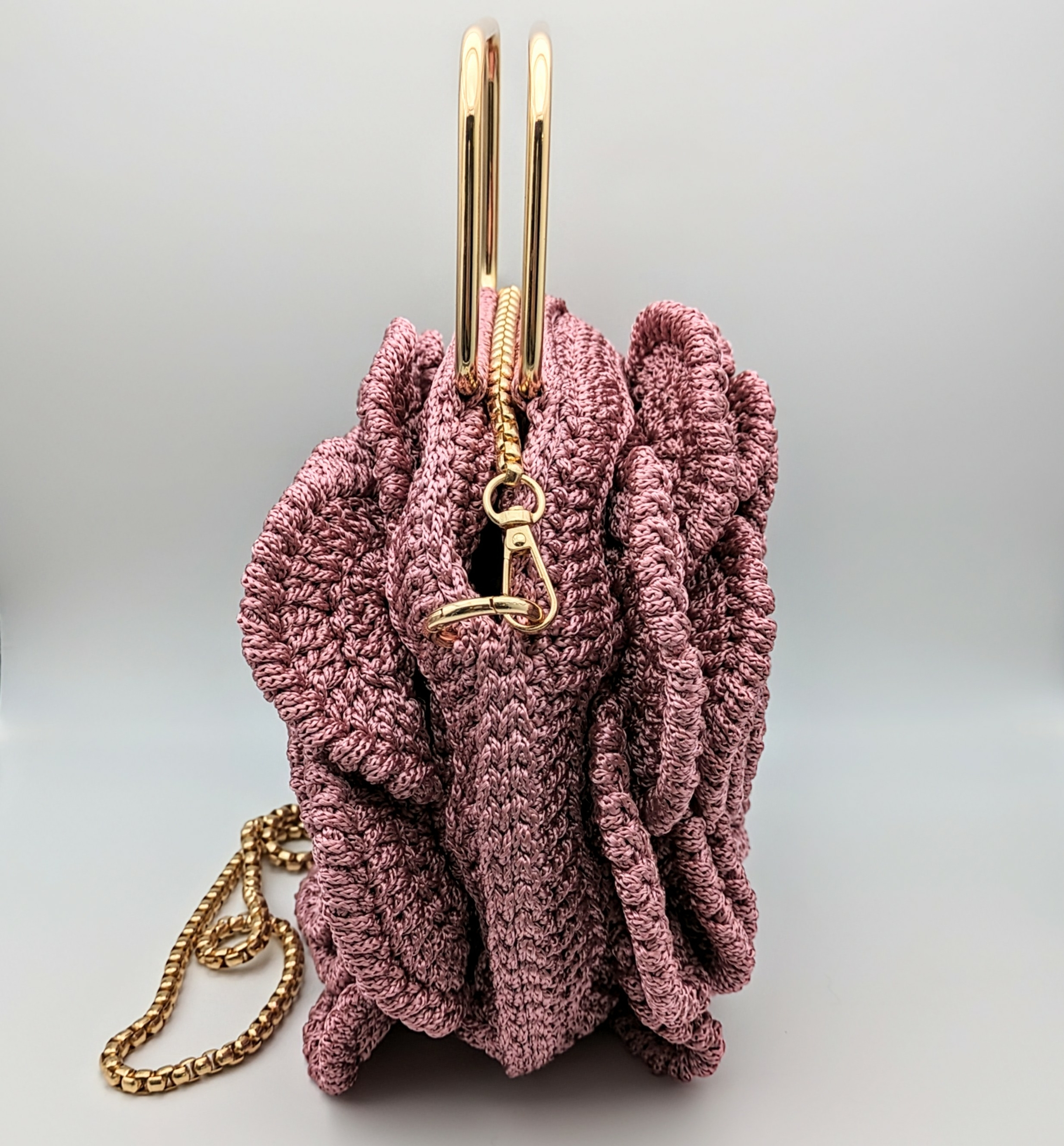 Sac crochet vieux rose.2