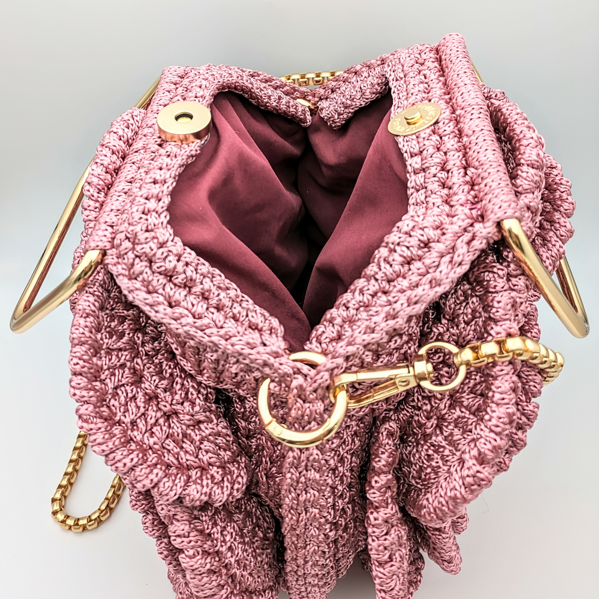 Sac crochet vieux rose.4