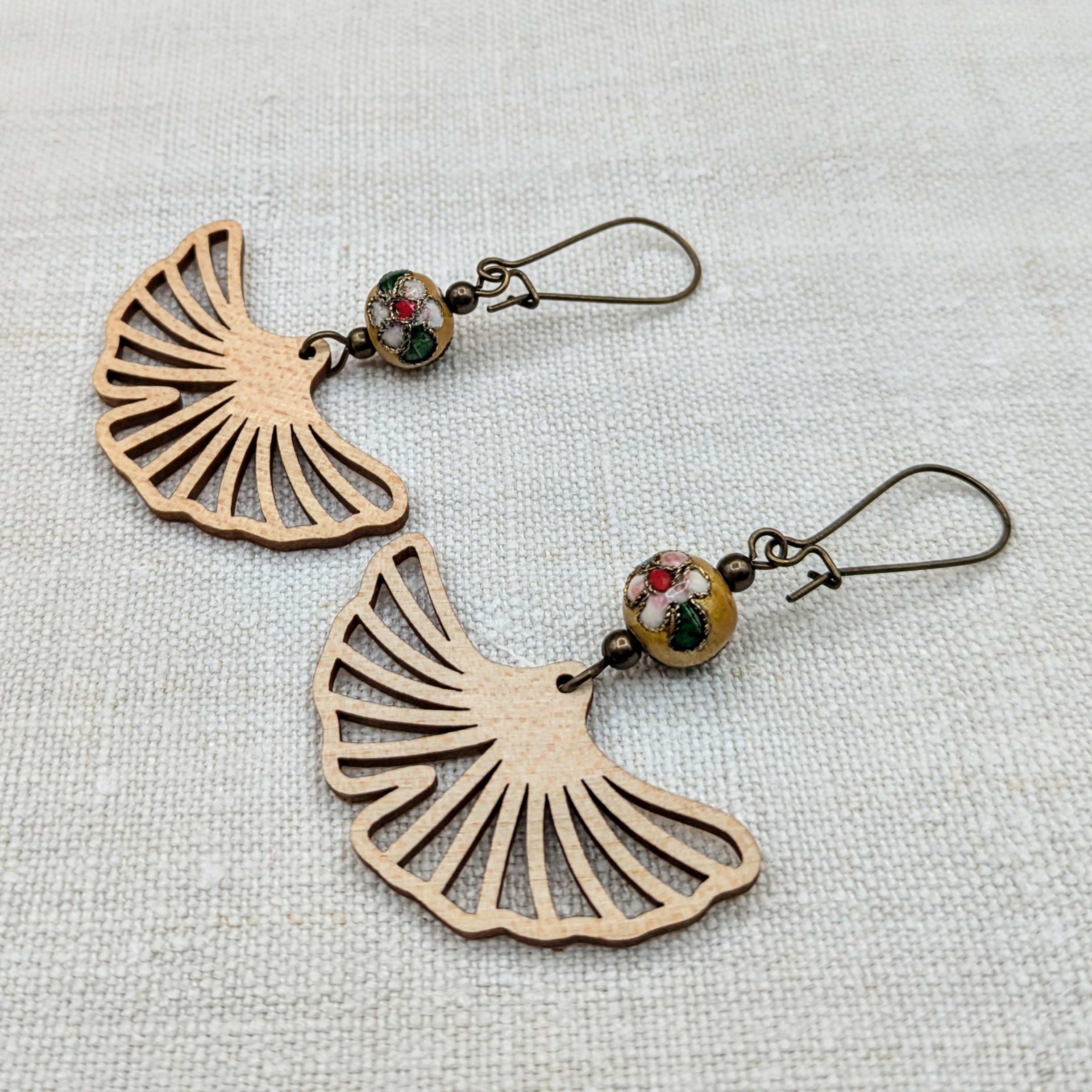 Boucles doreilles Ginkgo- La Louve